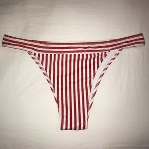 ♥️ RED AND WHITE STRIPED BIKINI BOTTOMS ♥️